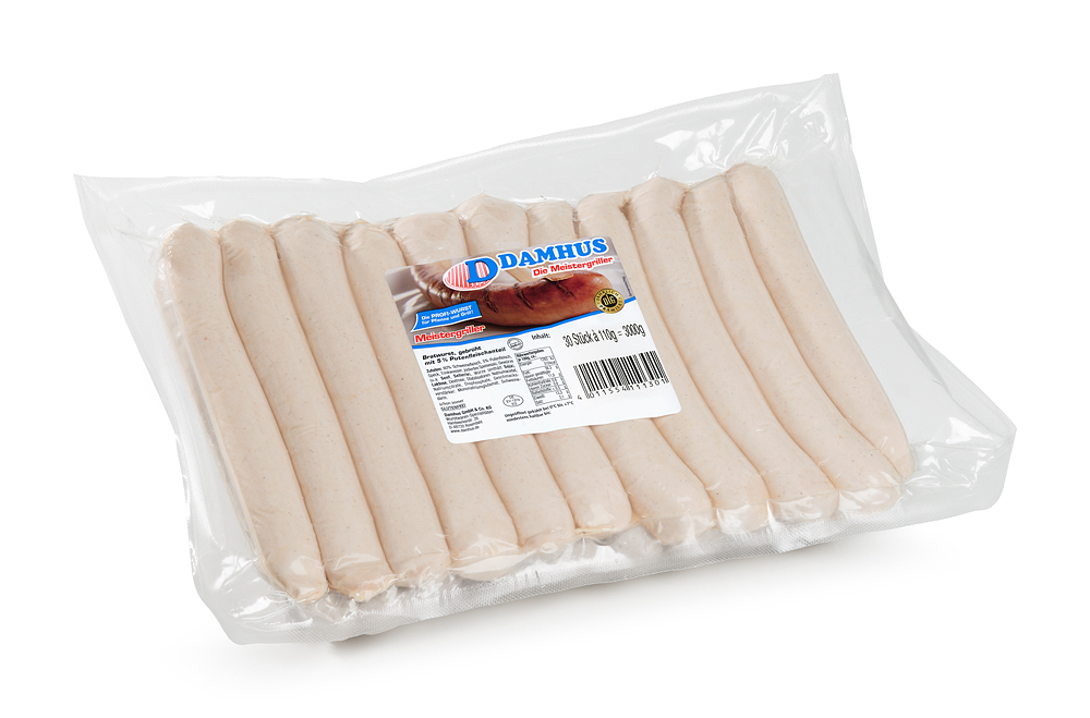 Damhus Bratwurst, 30x110g, past., Naturdarm