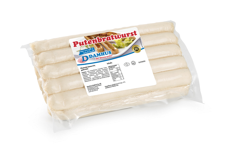 Damhus Putenbratwurst, 10x100g, EWS-Hülle