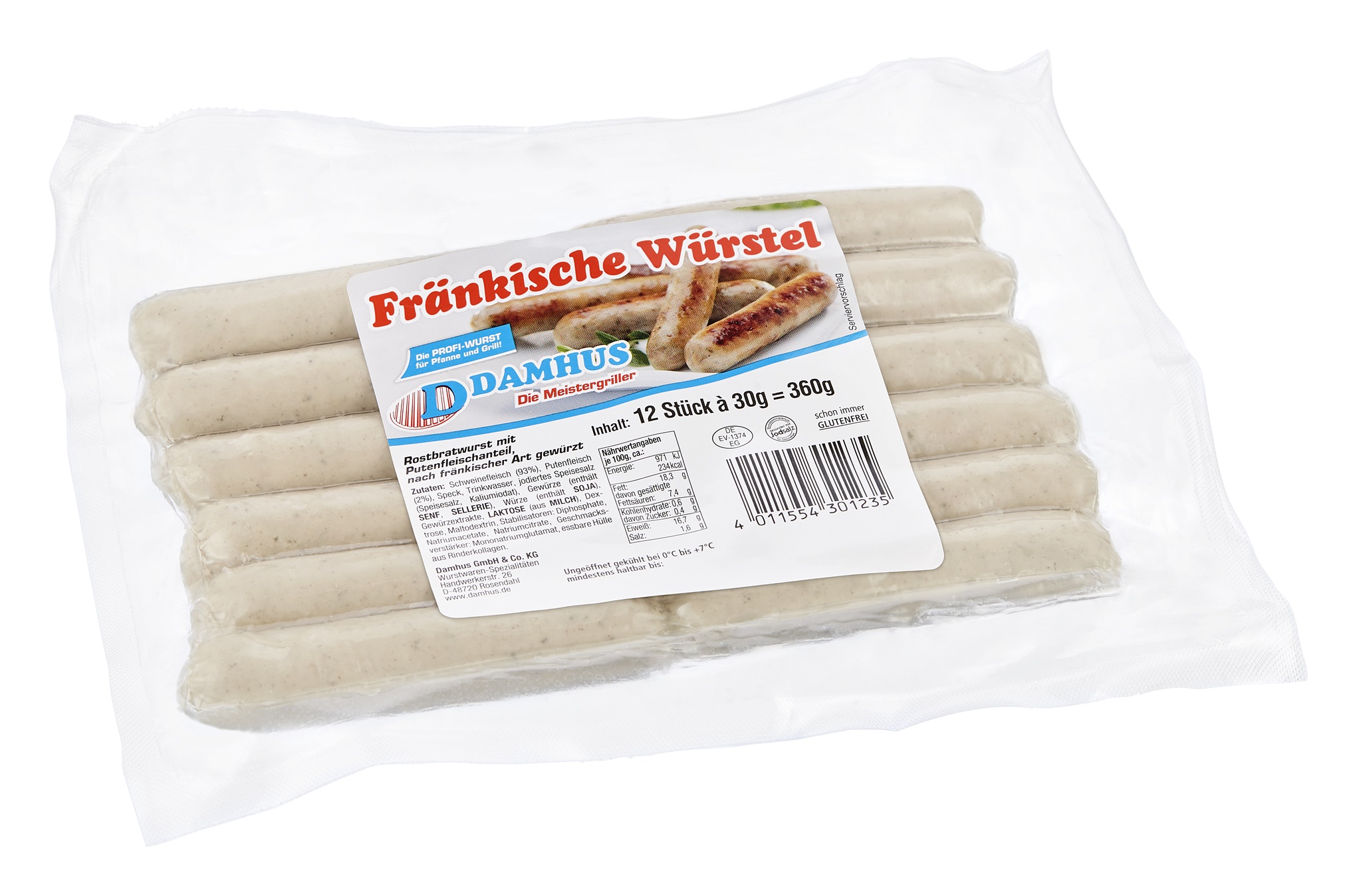 Damhus Fränkische Würstel, 12x30g, EWS-Hülle