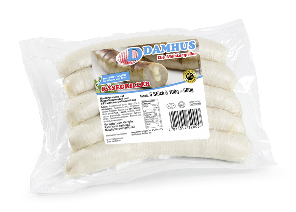 Damhus Käsegriller, 5x100g, Naturdarm Damhus Käsegriller, 5x100g, Naturdarm